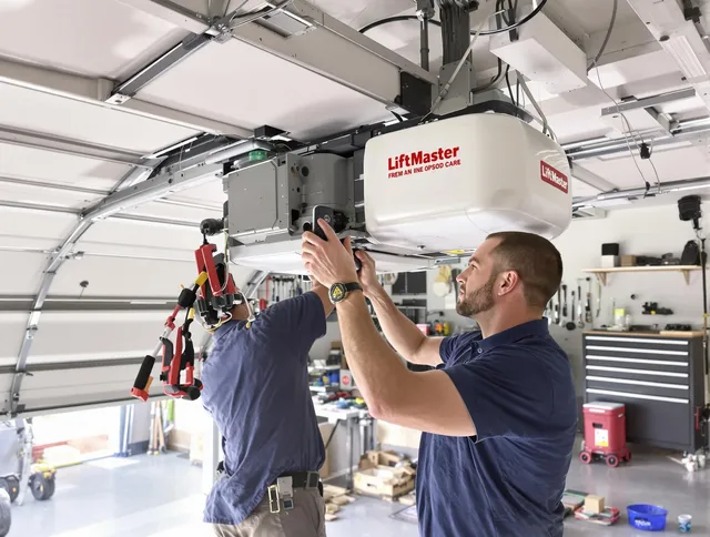 Bexley Garage Door Repair technician performing advanced diagnostics on garage opener in Bexley