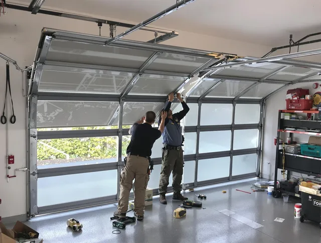 Bexley Garage Door Repair expert performing precise panel replacement on Bexley garage door